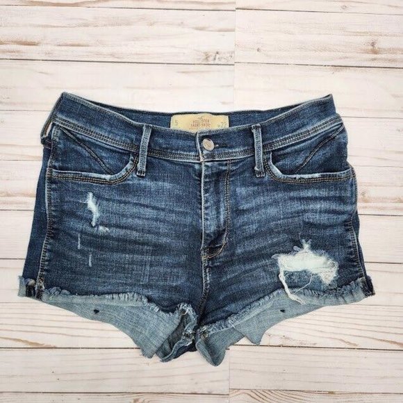 Hollister Short-Short‎ High Rise 2" Inseam Size 5/27 Distressed Womens Shorts - Picture 1 of 5